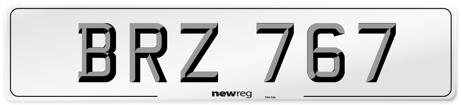 BRZ 767 Number Plate from New Reg